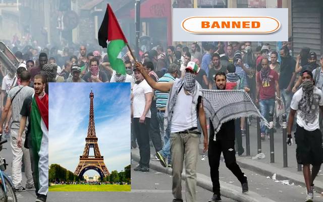 فرانس کی مسلم دشمنی۔۔ فلسطینیوں کی حمایت میں مظاہروں پر پابندی عائد۔۔اسرائیل سے اظہار یکجہتی