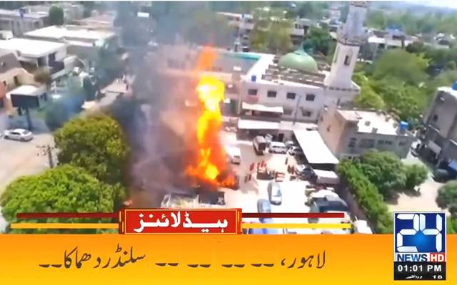 لاہور میں سلنڈردھماکے۔۔ آگ بھڑک اٹھی۔۔دکانیں تباہ