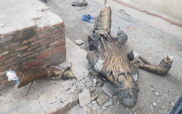 مہاراجہ رنجیت سنگھ کا مجسمہ ایک بار پھر توڑ دیا گیا
