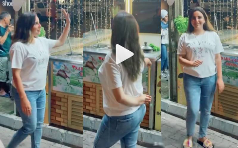 ترکی میں حریم شاہ کی ہوٹل کے باہر رقص کرتے نئی ویڈیو وائرل