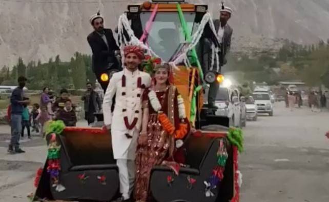 ایکسکویٹر سے،دلہن،کی،رخصتی