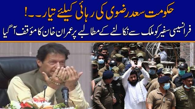 حکومت سعد رضوی کی رہائی کیلئےتیار۔۔فرانسیسی سفیر کو ملک سے نکا لنے کے مطالبے پر عمران خان کا مو قف آگیا