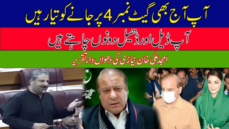 آپ آج بھی گیٹ نمبر چار پر جانے کو تیا ر ،ڈیل اور ڈھیل دونوں چا ہتے ہیں،امجدنیا زی کی دھواں دا ر تقریر