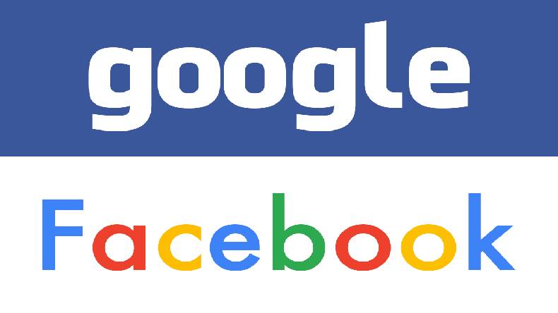 گوگل، فیس بک، لوگو