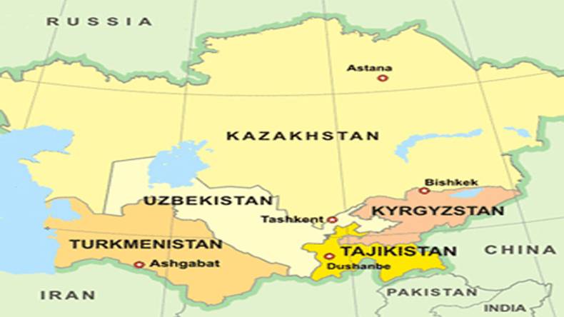 کرغستان، ازبکستان ، قازقستان، نقشہ