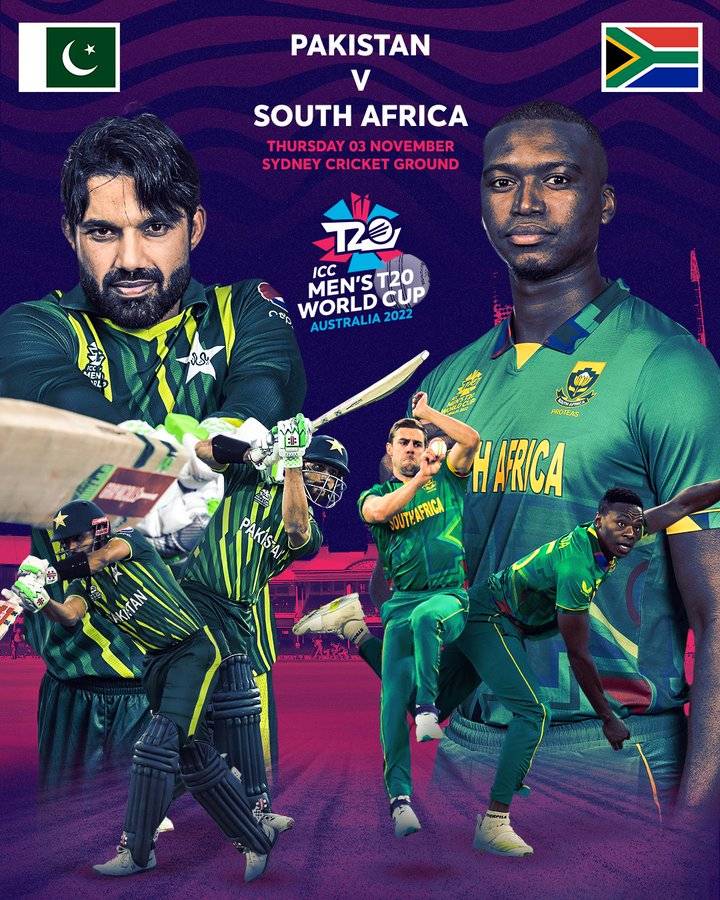 (ویب ڈیسک) آسٹریلیا میں کھیلے جا رہے ٹی ٹوئنٹی ورلڈ کپ کے سپر 12 مرحلے میں پاکستان اور جنوبی افریقا آج ڈو اینڈ ڈائی میچ میں ٹکرائیں گے۔
