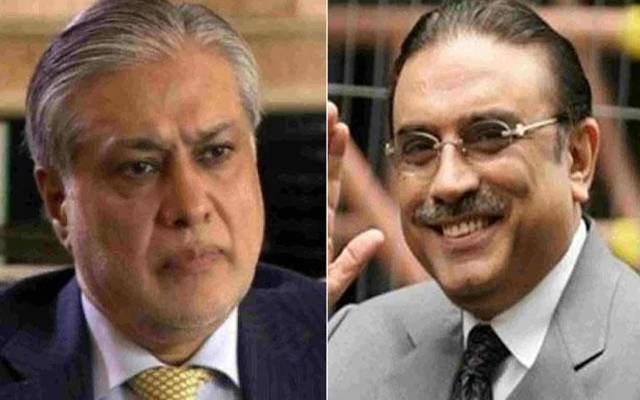 سابق صدر آصف علی زرداری سے وفاقی وزیر خزانہ اسحاق ڈار کی ملاقات