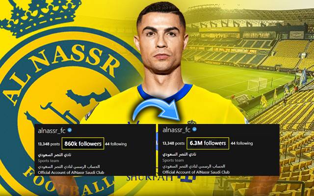رونالڈو کی النصرکلب میں شمولیت، انسٹاگرام فالوورز میں ریکارڈ اضافہ