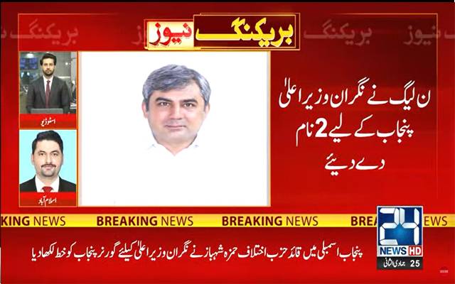 مسلم لیگ ن نے نگران وزیر اعلیٰ پنجاب کیلئے 2 نام دے دیئے 