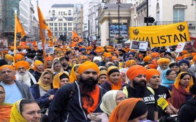 لندن میں بھارتی ہائی کمیشن خالصتان کے نعروں سے گونج اُٹھا