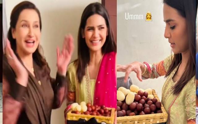  اداکارہ مدیحہ امام نے نکاح کے بعد اپنے ڈرامے کے سیٹ پر مٹھائی کے ساتھ واپس کی‘ سب  کا منہ میٹھا کروادیا۔