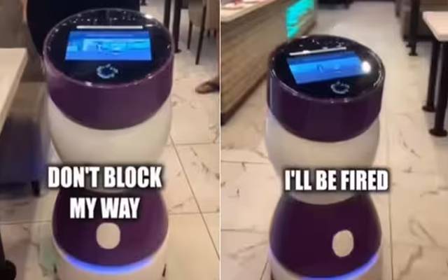 امریکی شہر اورلینڈو کے ایک ریسٹورنٹ میں گاہک نے روبوٹ کا راستہ روکا تو اس نے بڑا دلچسپ ردعمل دیا۔