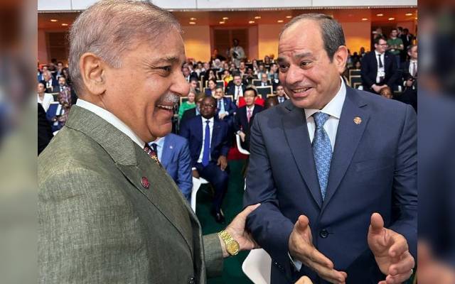 وزیراعظم شہباز شریف کی مصر کے صدر عبدالفتاح السیسی سے ملاقات 