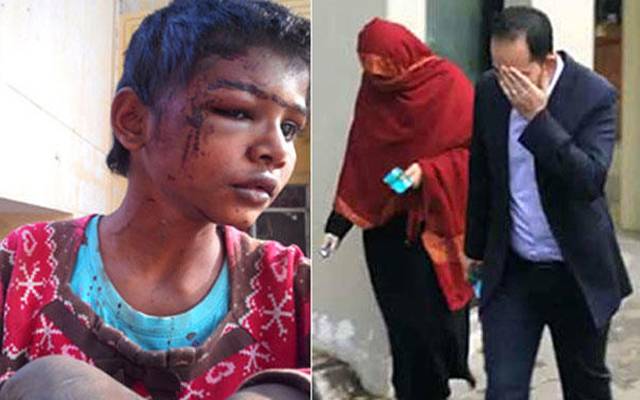 چودہ سالہ گھریلو ملزمہ تشدد کیس، ملزمہ جج کی اہلیہ سومیہ عاصم تفتیش، ملزمہ  نےصحت خصوصی ٹیم کے سامنے جرم سے انکار کردیا۔