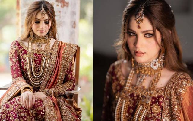 پاکستانی اداکارہ نیم منیر کی عروسی جوڑا زیب تن کیے تصاویر اور ویڈیوز سوشل میڈیا پر وائرل ہوگئی۔