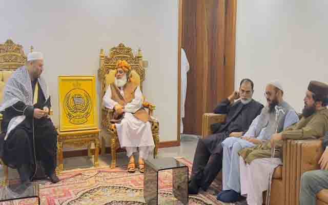 مولانا فضل الرحمان سے حماس کے رہنما ڈاکٹر ناجی زھیر کی ملاقات