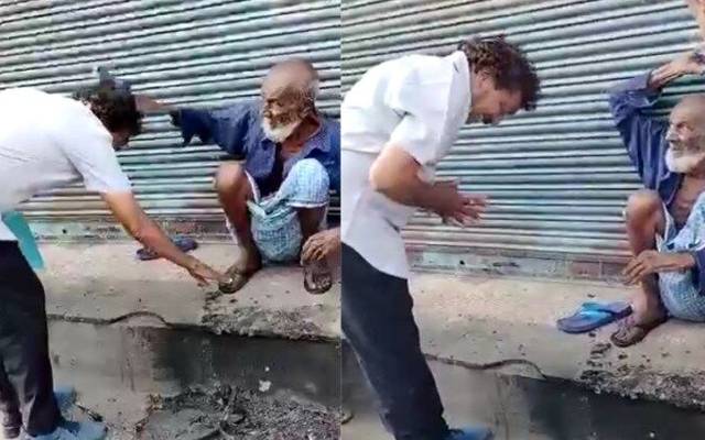 بھارتی ریاست مدھیہ پردیش میں اسمبلی کے الیکشن جیتنے کیلئے کانگریس رہنما پارس سکلیچہ کا بھکاری سے چل مار آشیرواد لینے کی ویڈیو سوشل میڈیا پر وائرل ہو گئی۔