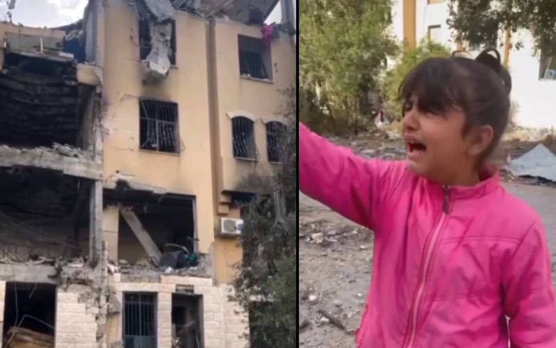 غزہ میں عارضی جنگ بندی کا آخری روز،تباہ شدہ گھر کو دیکھ کر بچی کی دھاڑیں