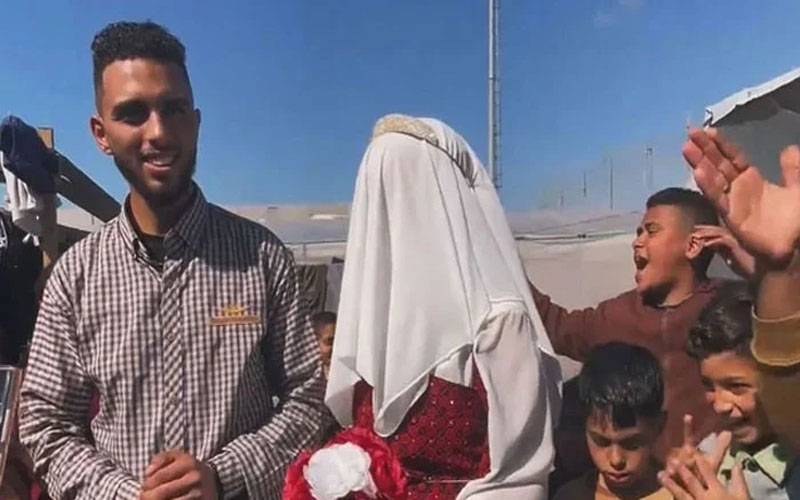 غزہ، تین روز قبل شادی کے بندھن میں بندھنے والا جوڑا اسرائیلی بمباری سے شہید
