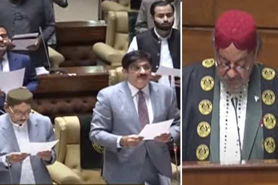  سندھ اسمبلی کے  نومنتخب ارکان نے حلف اٹھا لیا
