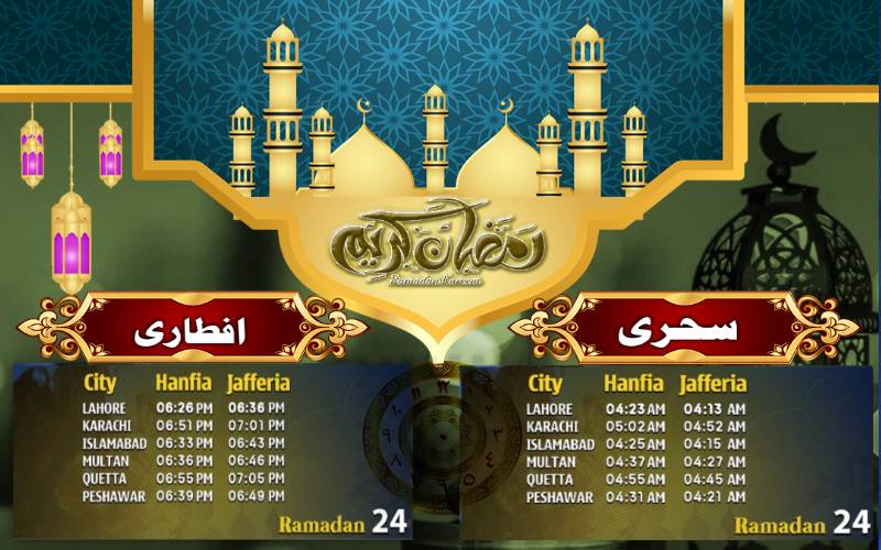 آج کے سحر و افطار