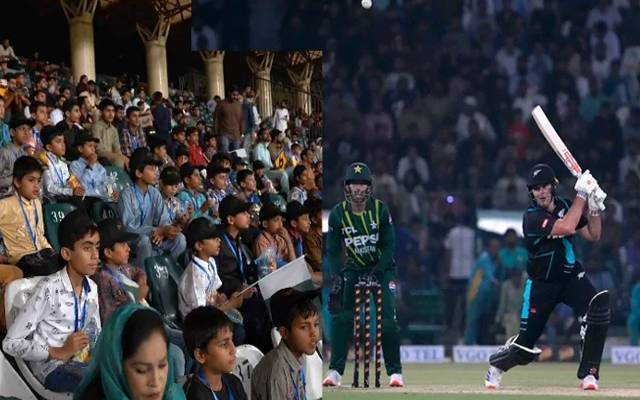 پاکستان کرکٹ بورڈ کے چیئرمین محسن نقوی کی دعوت پر بے سہارا و یتیم بچوں نے پہلی مرتبہ  قذافی اسٹیڈیم لاہور میں  پاکستان اور نیوزی لینڈ کے درمیان   میچ دیکھنے پر  شکریہ ادا کیا۔