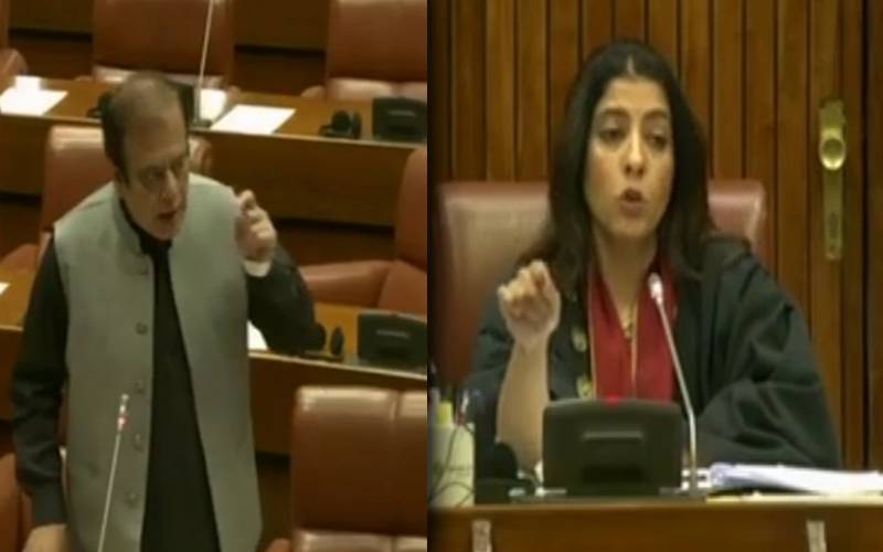 سینیٹ اجلاس: پلوشہ خان کی صدارت پر اپوزیشن کا ہنگامہ،تلخ جملوں کا تبادلہ 