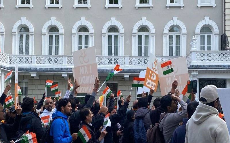 لندن میں پاکستانی ہائی کمیشن پر ہندو انتہا پسندوں کا حملہ ناکام ،4 گرفتار