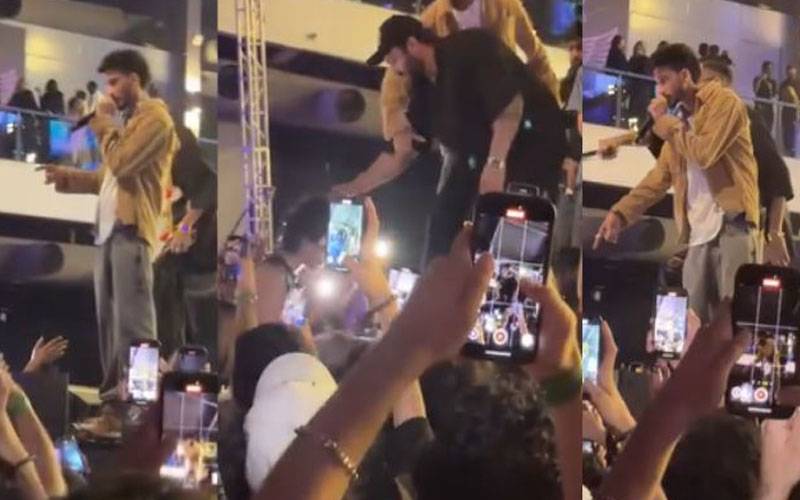 پاکستانی ریپر طلحہ انجم نے مداح کو بالوں سے پکڑ کر سٹیج پر گھسیٹ لیا ، ویڈیو وائرل 