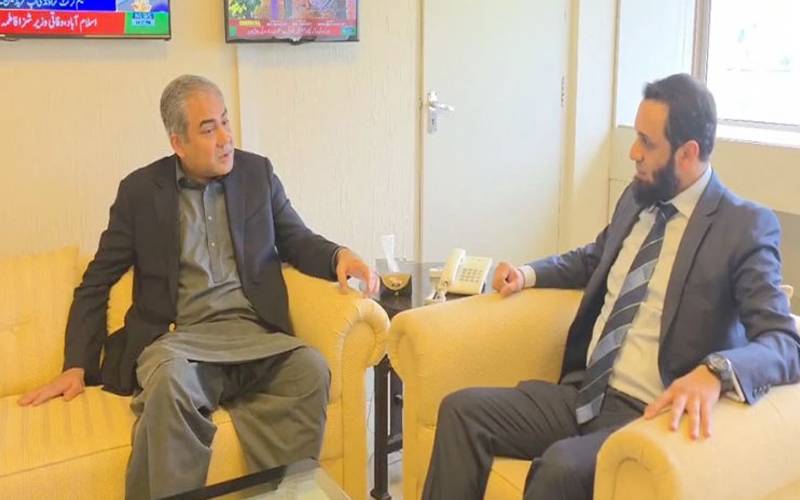 وفاقی وزیر داخلہ محسن نقوی اوروزیر اطلاعات عطاء اللہ تارڑ کے درمیان ملاقات 