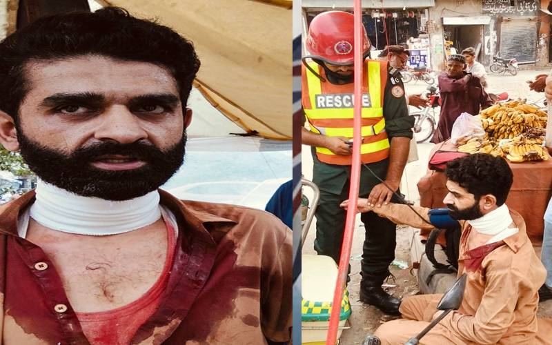 لاہور میں نشئی کا گلے میں ڈور پھرنے کا ڈرامہ ، مقصد پیسے مانگنا تھا
