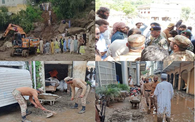 آئی جی ایف سی میجر جنرل راؤ عمران سرتاج کا بونیر میں سیلاب سے متاثرہ علاقوں کا دورہ 