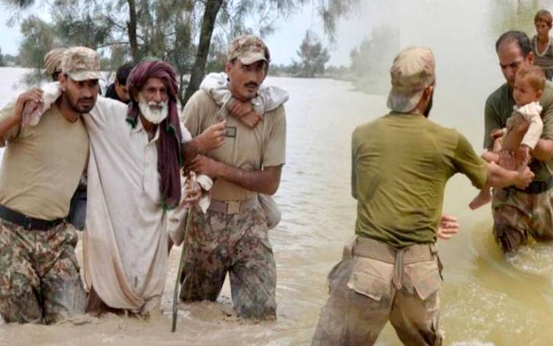 سیلاب سے متاثرہ علاقوں میں پاک فوج کاریسکیواینڈریلیف آپریشن جاری