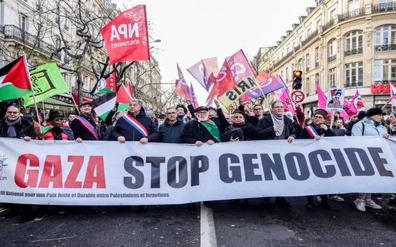 لندن: فلسطین کے حق میں ہزاروں افراد کا احتجاج