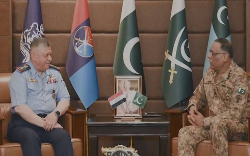 جنرل ساحر شمشاد مرزا سےعراقی فضائیہ کے کمانڈر کی ملاقات، جیو سٹریٹیجک صورتحال پر تبادلہ خیال