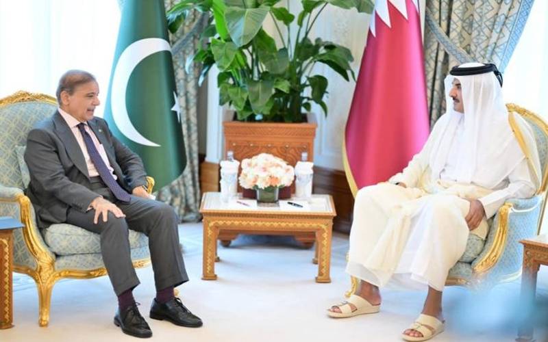 وزیراعظم شہباز شریف اور امیر قطر کی ملاقات ، مکمل حمایت اور یکجہتی کا اعادہ