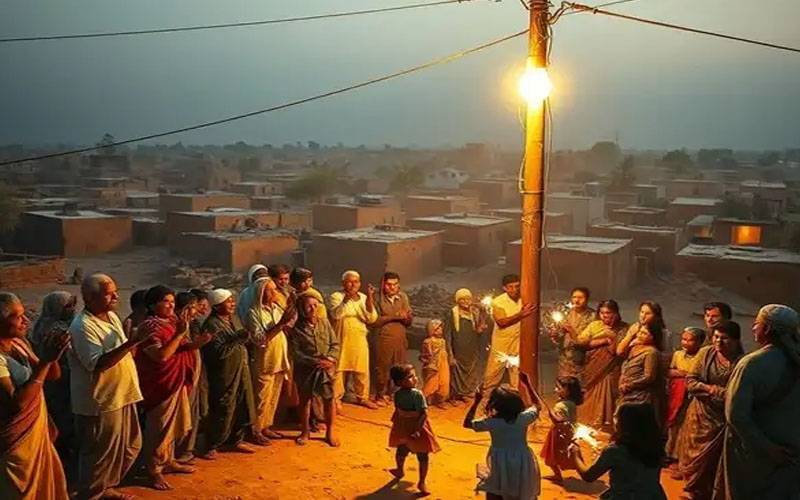 بھارتی گاؤں میں 78 سال بعد بجلی فراہم، دیہاتیوں کا آتش بازی اور نعروں کے ساتھ جشن