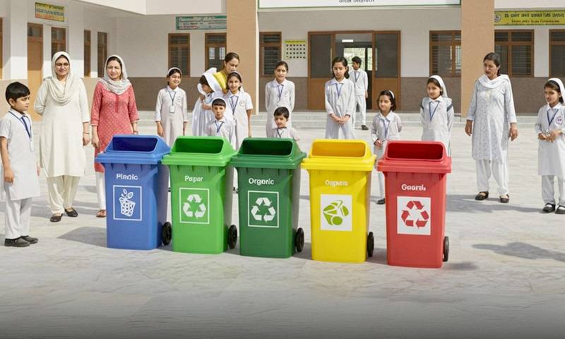 سکولوں میں 6 مختلف رنگوں کے کوڑا دان لازمی ،یکم اکتوبرسے چیکنگ ہوگی 