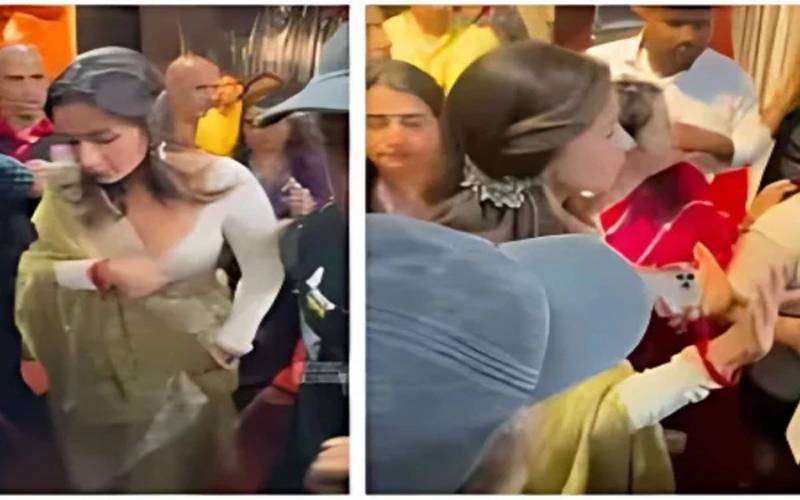 مداح نے عالیہ بھٹ کا بازو پکڑ لیا؛ تصویر بنوانے کی ضد؛ ویڈیو وائرل