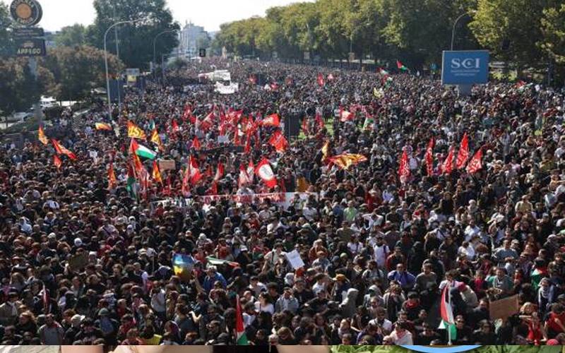 فلسطینیوں سے اظہارِیکجہتی ،اٹلی میں20 لاکھ افراد کا تاریخی مظاہرہ،لندن میں متعدد گرفتار