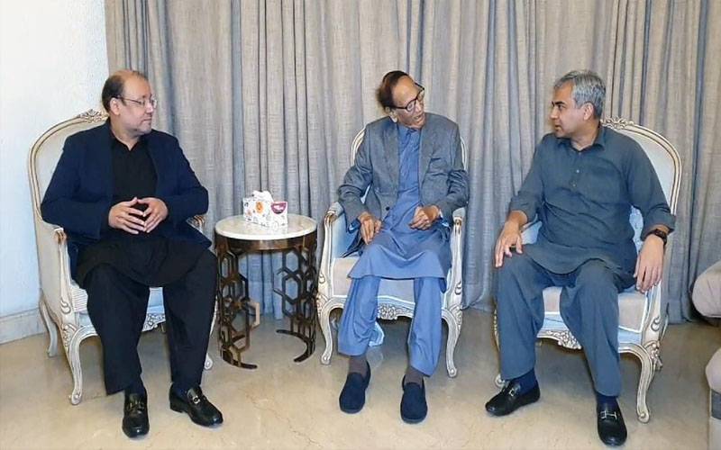 محسن نقوی کی چودھری شجاعت حسین سے ملاقات ، بہنوئی کے انتقال پر تعزیت 