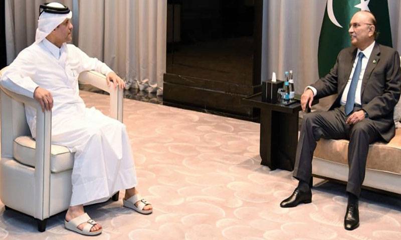 صدر آصف زرداری کی قطر کے نائب وزیراعظم شیخ سعود سے ملاقات 