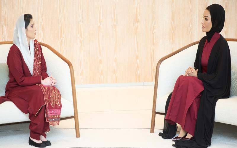 خاتونِ اوّل آصفہ بھٹو کی شیخہ موزا بنت ناصر سے ملاقات،تعلیم ،صحت کے شعبوں میں تعاون پر تبادلہ خیال