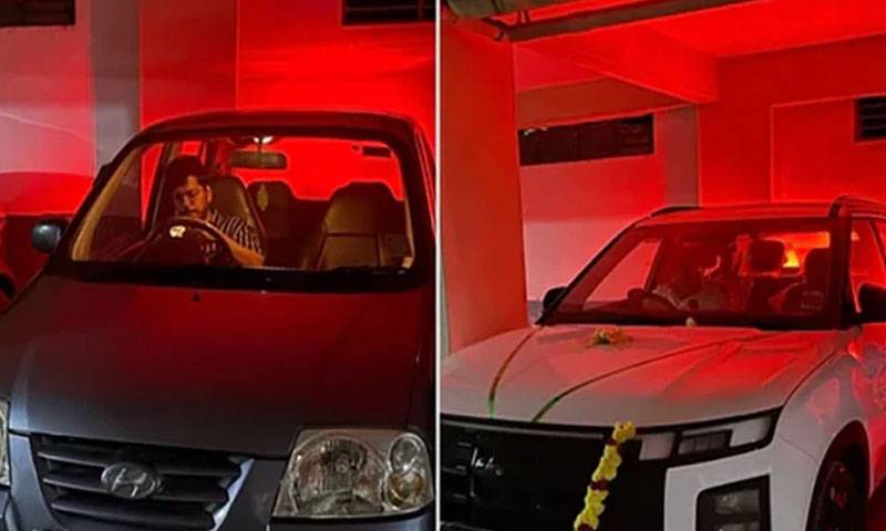 نومولود بیٹے کی محبت میں باپ کی نئی گاڑی خریدنے کی کہانی وائرل