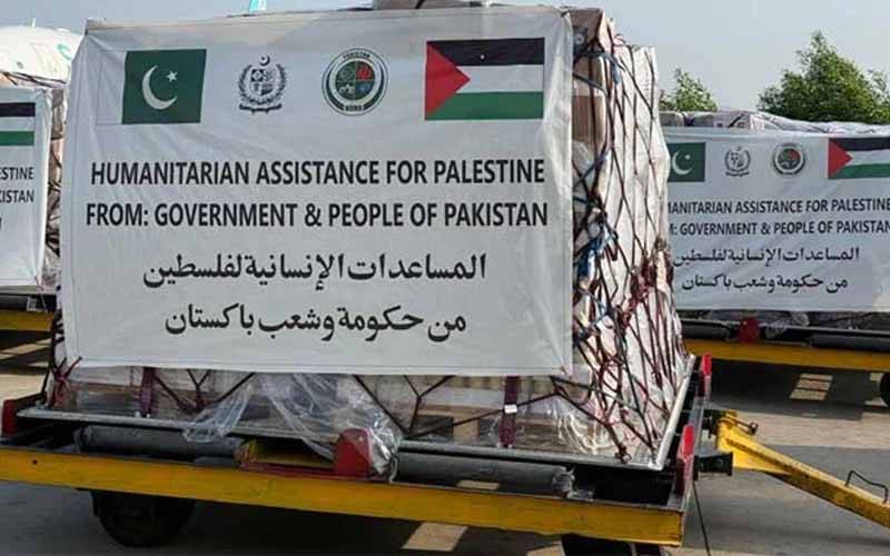 وزیراعظم کی خصوصی ہدایت پر فلسطینیوں کیلئے 100 ٹن امدادی سامان روانہ  