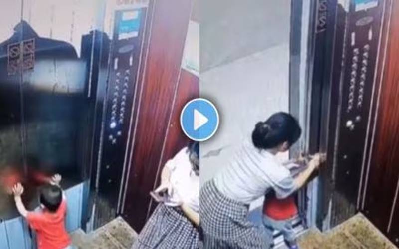 فون میں مصروف لاپروا ماں نے بچے کی جان خطرے میں ڈال دی