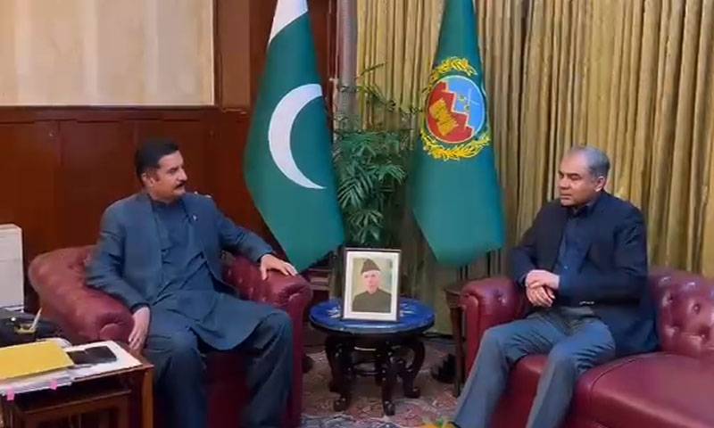 وفاقی وزیر داخلہ محسن نقوی نے گورنر فیصل کریم کنڈی سے ملاقا ت