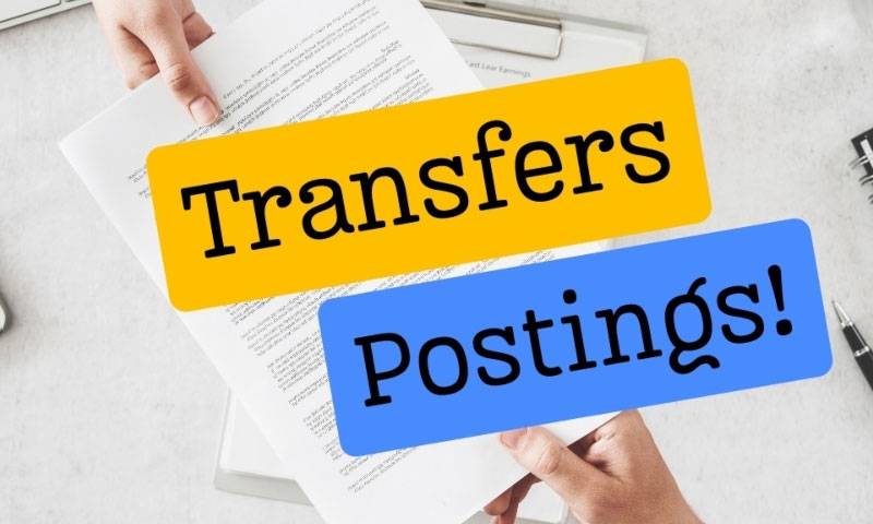 پولیس سروس آف پاکستان کے افسران کے تقرر و تبادلے 
