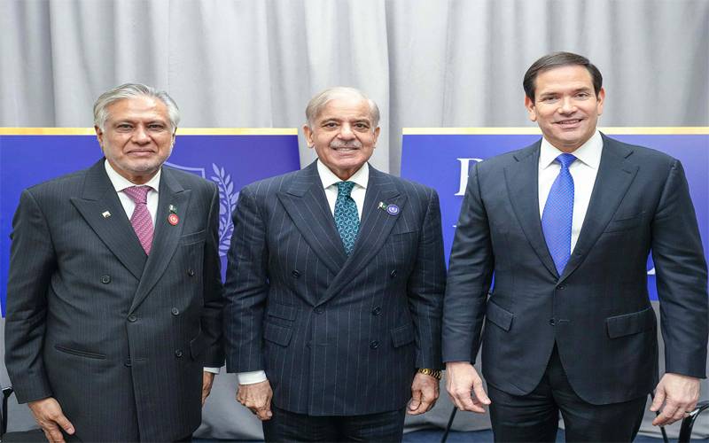 امریکی وزیر خارجہ مارکو روبیو سےشہباز شریف ،اسحاق ڈار  کی ملاقات
