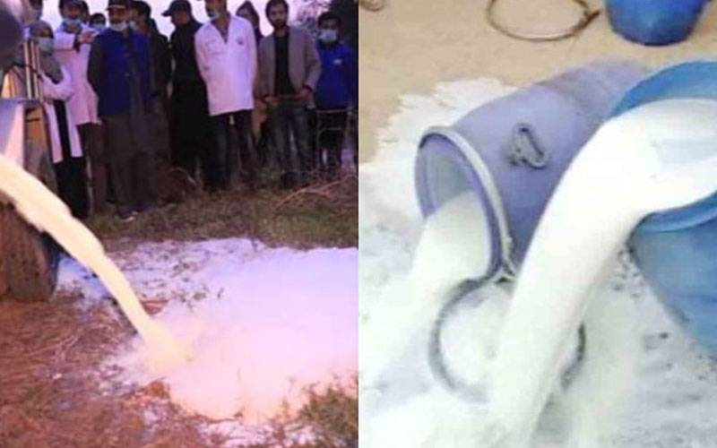 اسلام آباد: 13 ہزار لٹر جعلی دودھ کا محلول تلف 
